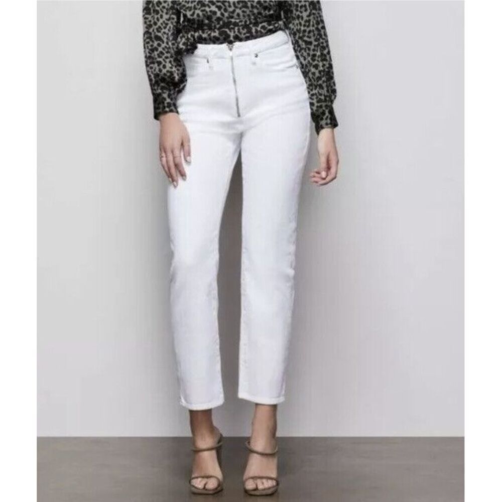 Good American Womens White Good‎ Vintage High Waist Exposed Zip Jeans SZ 8/29